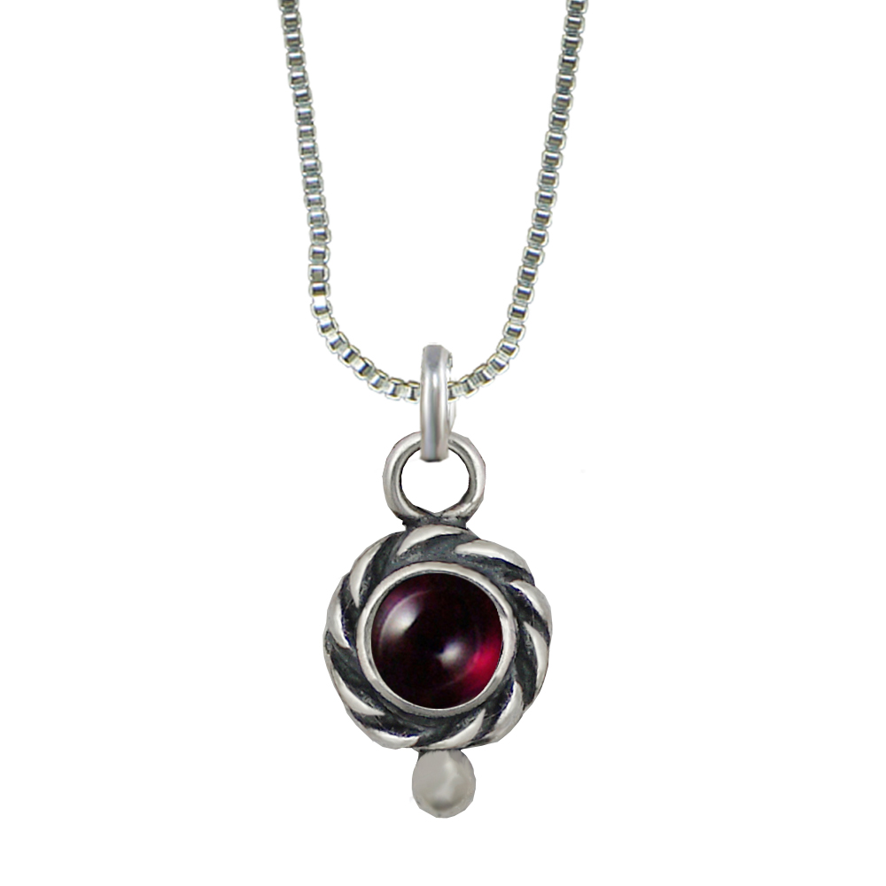 Sterling Silver Little Garnet Pendant Necklace